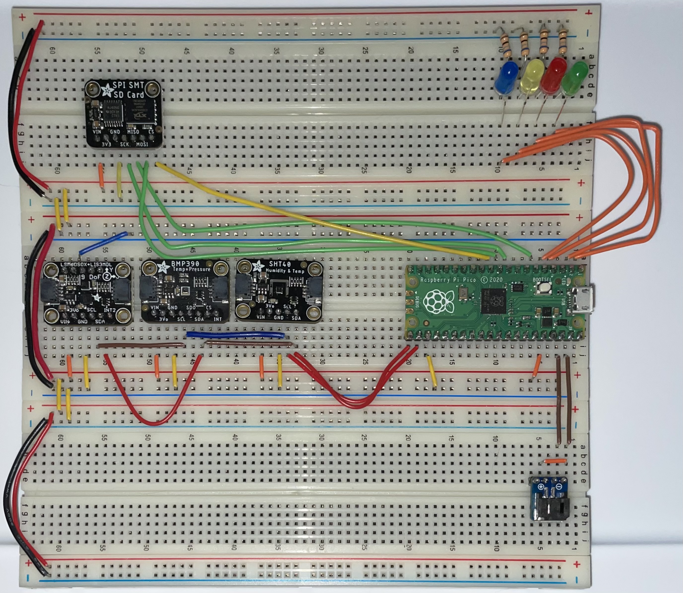 Circuit designed on breadboard